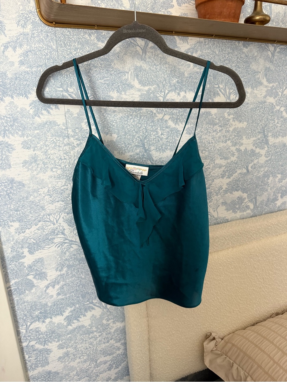Vintage Teal Satin Top